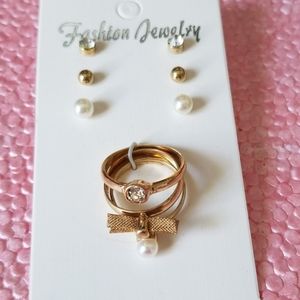 6 pc Coordinating Earring & Ring Set